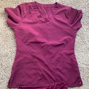 Women's Maroon Scrub Set